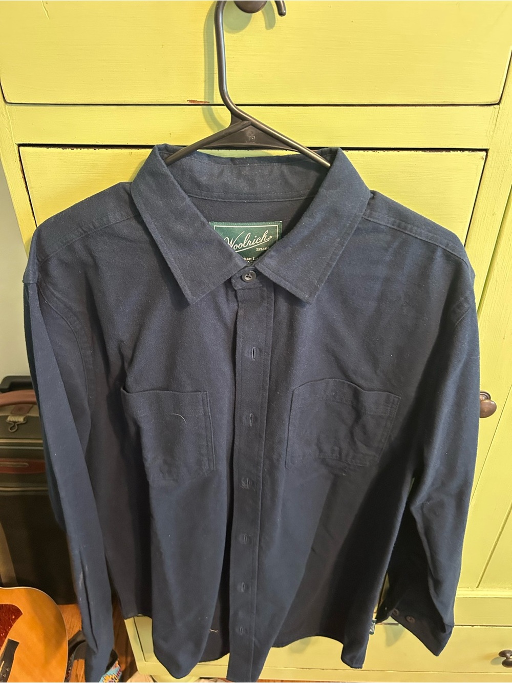 Woolrich Men's Dark Navy Long-Sleeve Button-Down Shirt